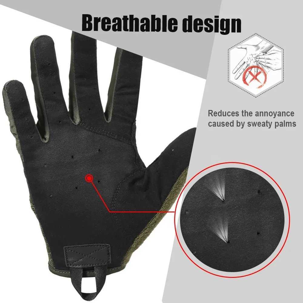 Breathable tactical gloves for driving paintball shooting air guns combat hunting work touch screen protection full finger gloves W241204
