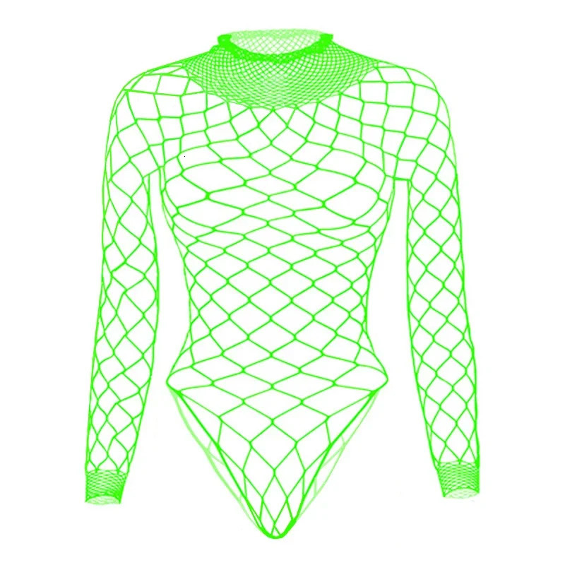 High Quality Female Fishnet Bodysuit Underwear See Through Hollow One-piece Net Body Suit Sexual Lingerie Sexy Women Tops 241205