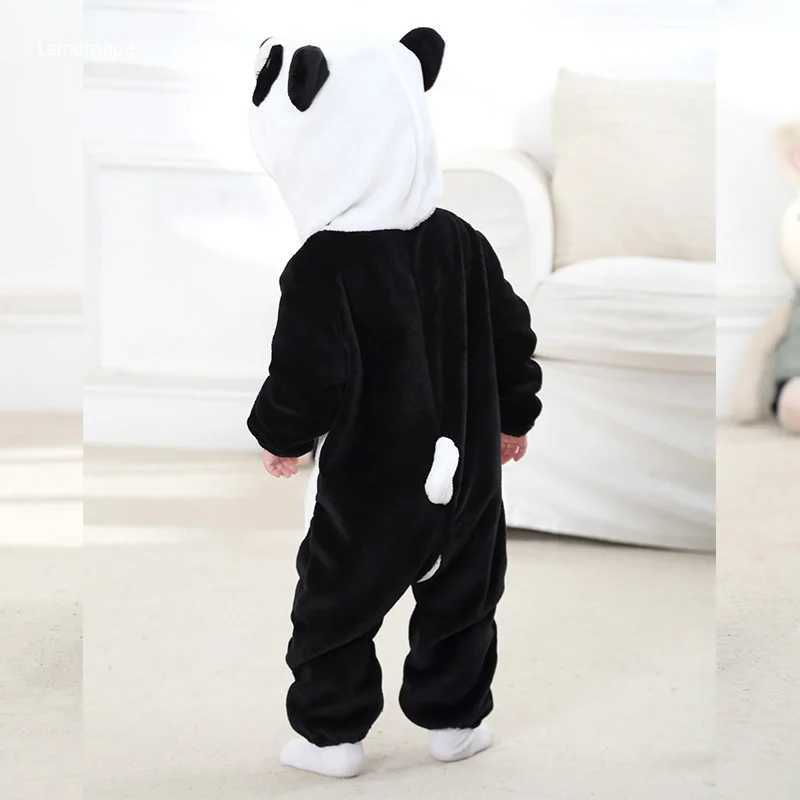 Pajamas Panda Romper Baby Warm Jumpsuit Boy Girl Winter Outfit Halloween Animal Suit Funny Cute Onesie Festival Party Clothes H241205