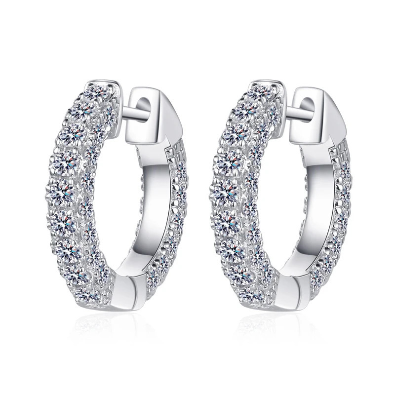 Na Tarnish free 925 sterling silver Huggie earrings in D color VVS1 ring earrings for womens Valentines Day gift jewelry 241205