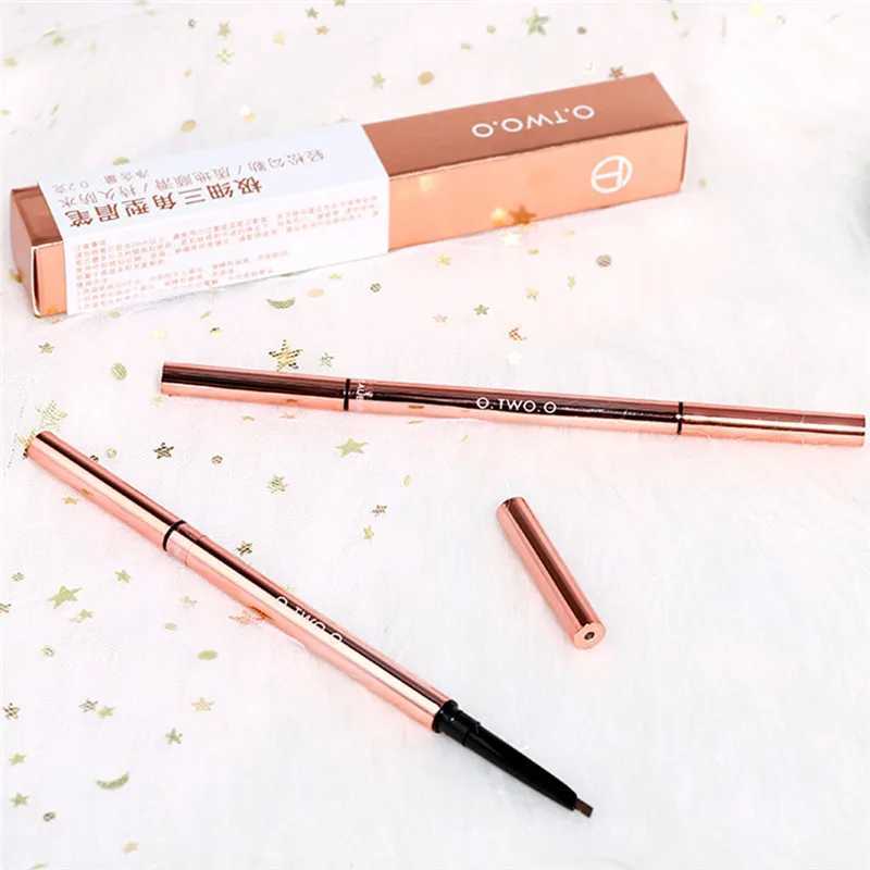 O. Two of them. O6 color ultra-fine waterproof natural durable long-lasting tattoo eyebrow black brown pencil with brush makeup W241205