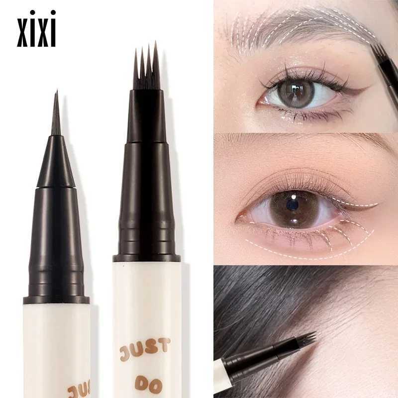 4-point liquid eyebrow 2-fork soft waterproof long-lasting microbead tattoo pen ultra-thin lower eyelash liner makeup W241205