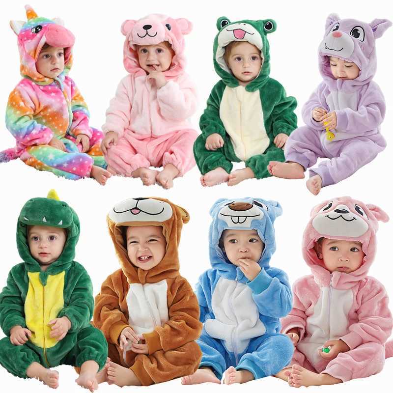 Pajamas 0 1 2 3 4 Years Kigurumi Pajamas for Toddler Baby Clothes Children Outfits Infant Dinosaur Cat Robbit Cosplay Costumes H241205