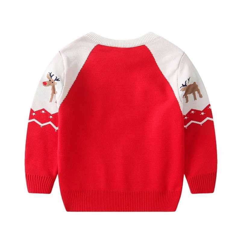 2024 autumn childrens clothing Christmas sweaters long sleeved deer knitted tops childrens clothing boys sweaters W241205