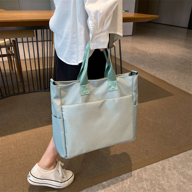 Oxford Cloth Cotton Material Large Capacity Tote Shoulder College Students Handheld Simple Crossbody Bag