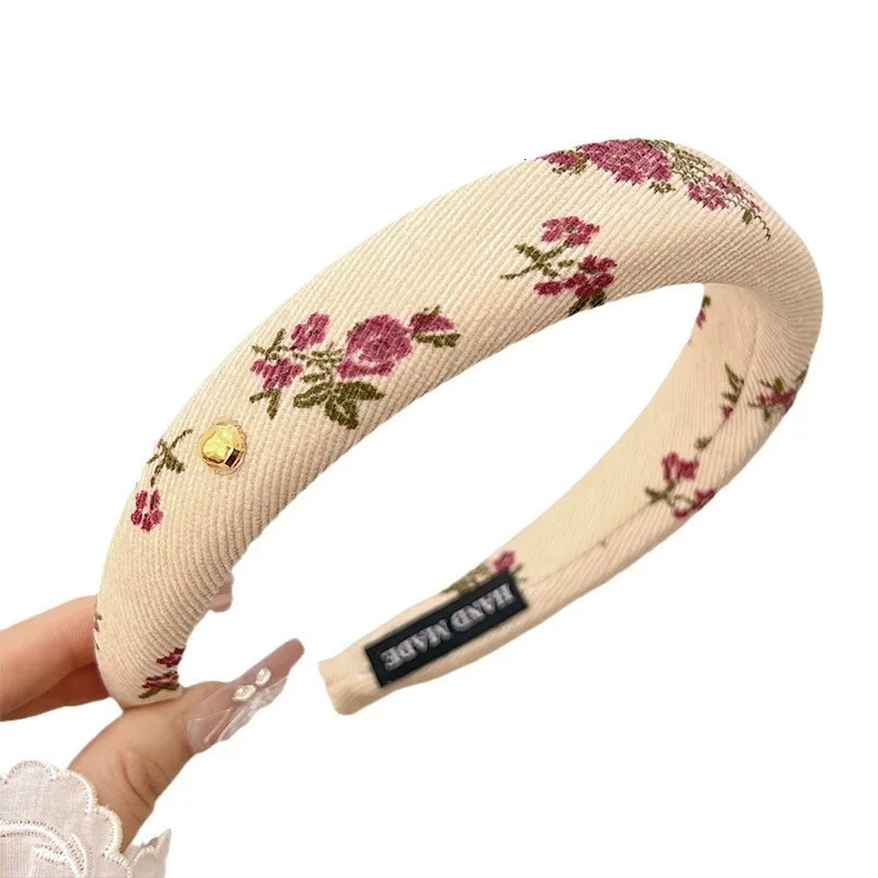 French retro fancy headband gold bean hair clip with high temperature sponge headband accessories 241205