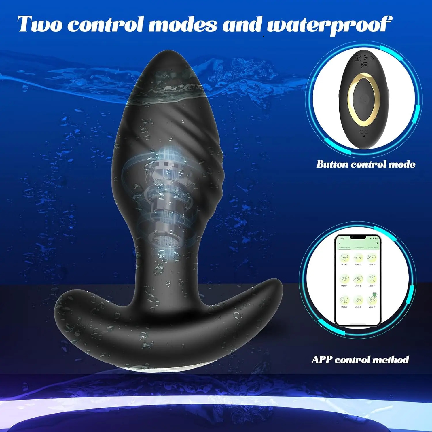 APP Control Anal Vibrator for Men Prostate Massager Wireless Bluetooth Rotation Butt Plugs Vibrating Sex Toys for Women Male Gay 241205