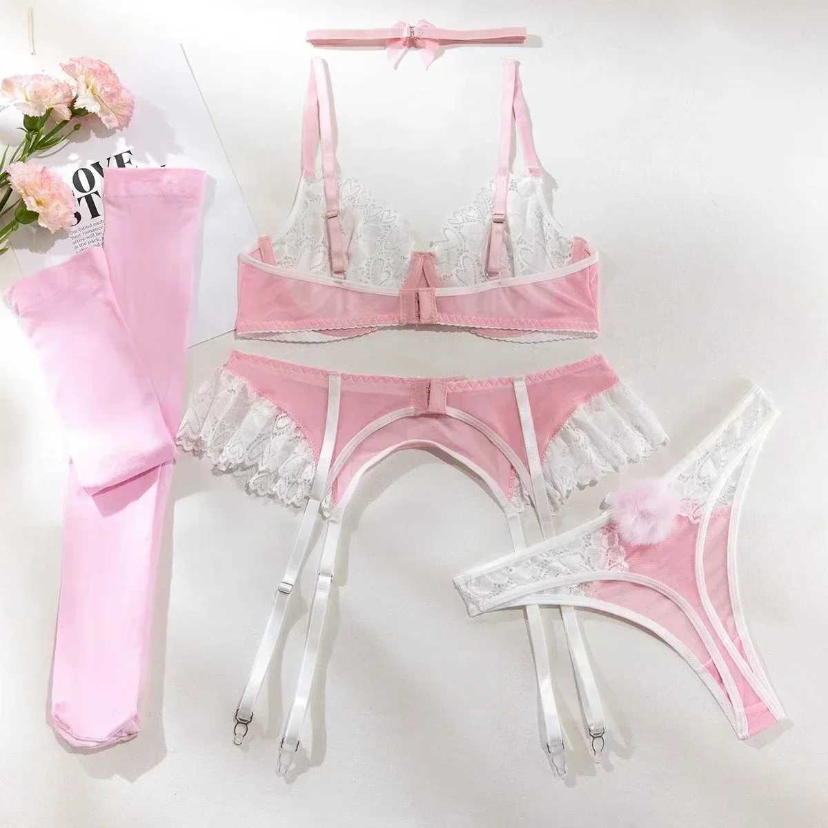 Erotic Sexy Lace Bra And Panty Set Underwear Transparent Bra Exotic Sets Sexy Thong Woman Porn Fancy Sensual Luxury LingerieXJ241205