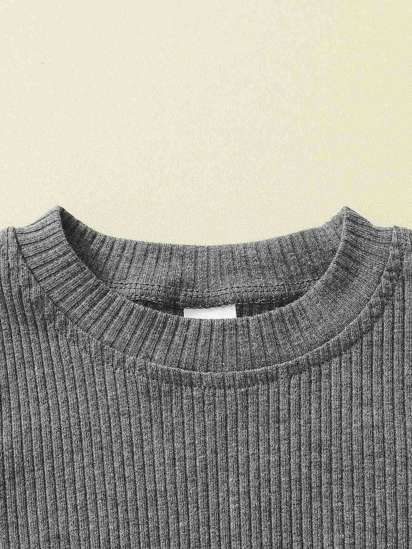 Toddler Girl Solid Color Outfit Long Sleeve Round Neck Pullover Tops Long Pants 2 Pieces Autumn Winter Baby Girl Clothes SetXJ241205