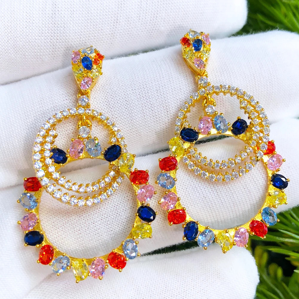 GODKI Red Carpet S925 Pure Silver Pearl Pendant Earrings Womens Wedding Dubai Bridal High Jewelry 241205