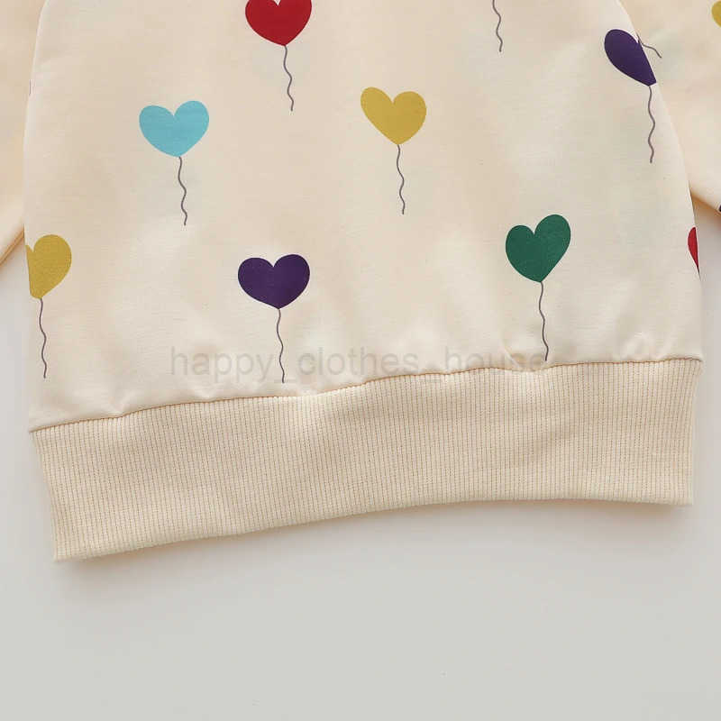 2PCS Infant Spring and Autumn Full Print Love Balloon Fashion Long sleeved Pants SetXJ241205