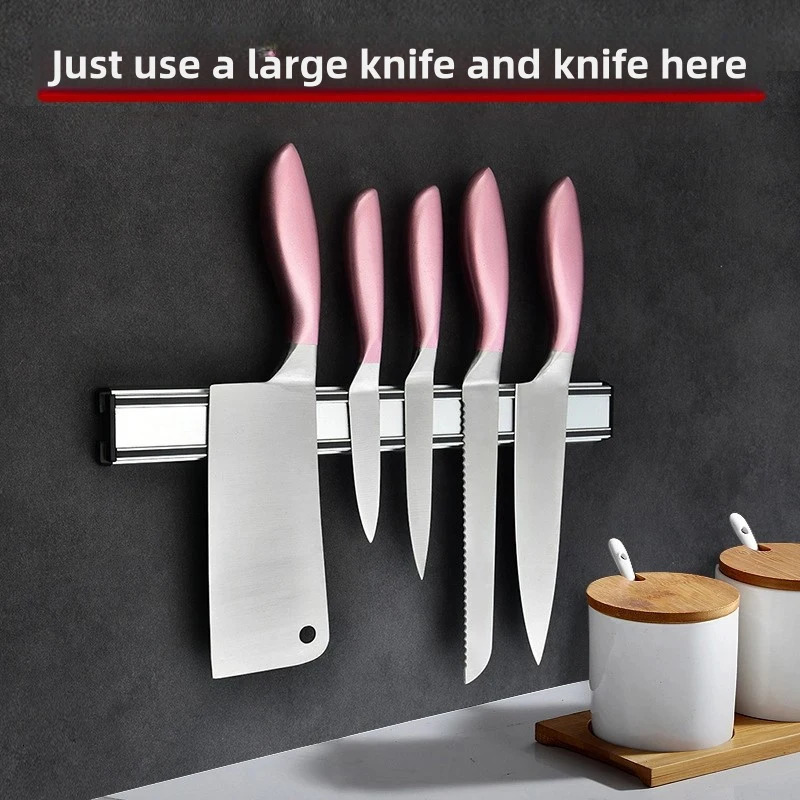 3 Sizes Magnetic Knife Holder Stainless Steel Knife Stand Wall Storage Rack Home Magnet Multi-purpose Kitchen Tool 241204