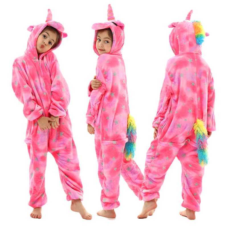 Pajamas Boys Girls Pajamas Kigurumi Childrens Pyjama Suits 3 to 5 7 9 11 Years Kids Flannel Jumpsuits Teen Winter Clothes Pjs H241205