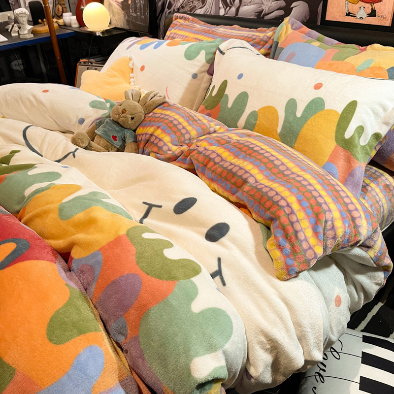 Bedding fleece autumn and winter high-end Duvet cover