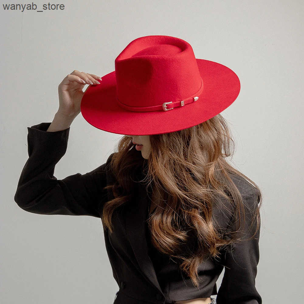 Cloches Australian wool Fedora hat with Felt bandwidth border fashionable design L240910