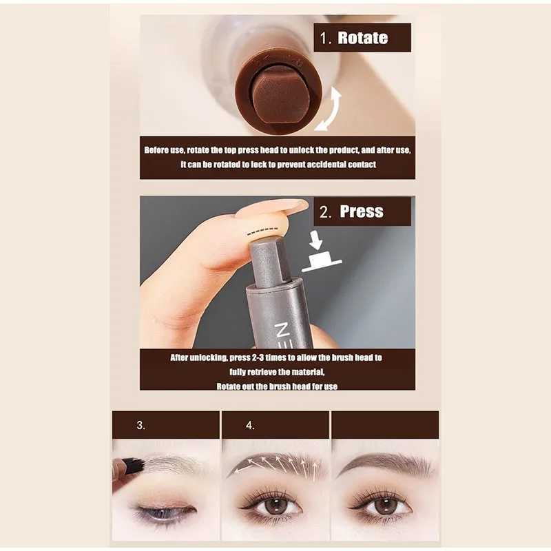 Square brush wild eyebrow paint brown embossed dye impregnated blurred velvet large brush head rotating wild eyebrows quickly dry W241205