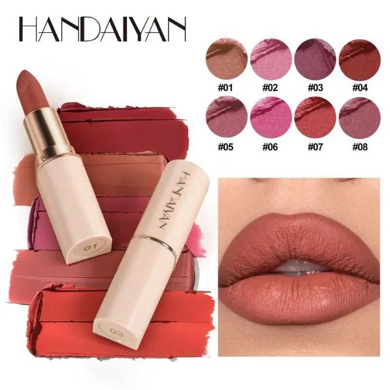 Deep Red Matte Lipstick 8 Colors Waterproof Non-stick Cup Lip Balm Makeup Dark Red Lipsticks Velvet Easy To Color Lips CosmeticsXJ241205