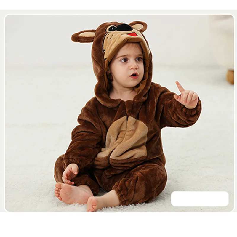 Pajamas Kangaroon Romper Baby Jumpsuit Boy Girl Winter Outfit Toddler Halloween Animal Suit Kids Onesie Festival Party Bebe Clothes H241205