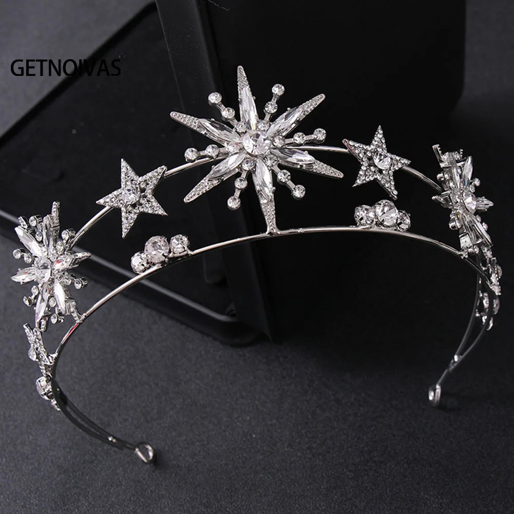 Wedding Crown Hair Jewelry Bridal Headpiece s Star Double Layer Crystal Hairband Bride Headdress SL 241122