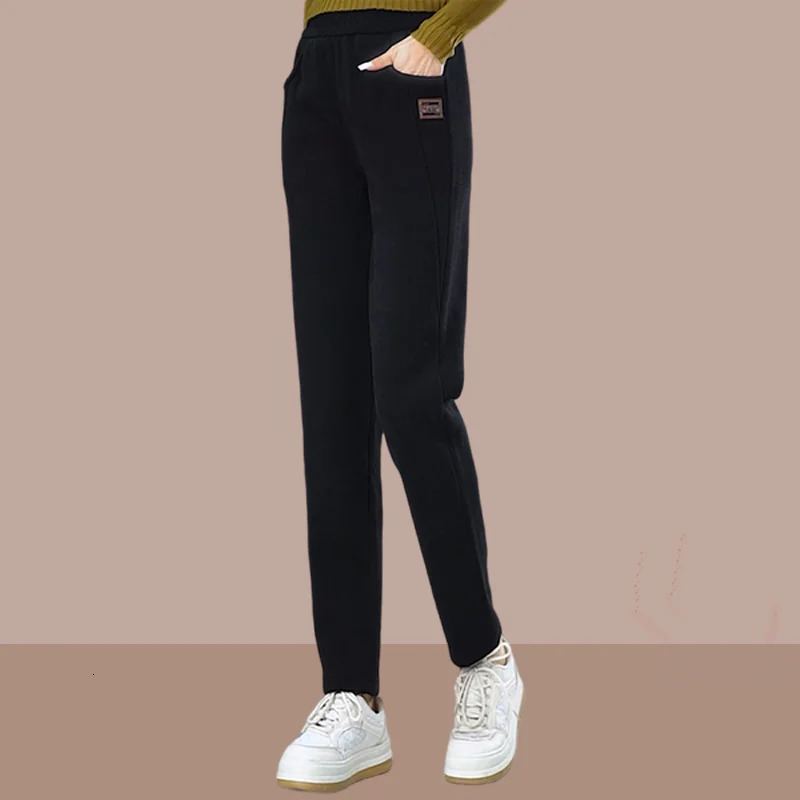 Korean Fashion Spring/Summer Solid Pocket Casual Office Womens Elastic High Waist Haren Small Foot Ankle Pants 241202