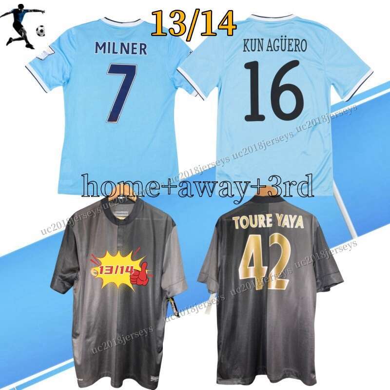 Away 2013 2014 Kun Aguero retro soccer jerseys 11 12 13 14 man TOURE YAYA BALOTELLI Tevez cityclassic vintage home away 3rd football shirt