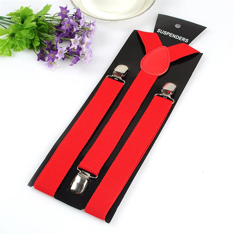 Women Men Adjustable Shape Elastic Clipon Suspender Three Clip Pants Braces Wedding Strap Party Belt Fashion Accessories 241122