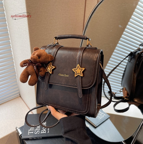 Advanced retro versatile college backpack for women 2024 new trendy fashion student class commuting backpack #32 swissmilitary