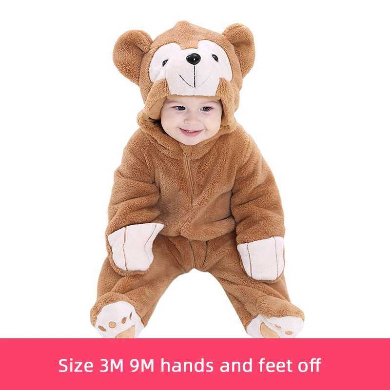 Pajamas Kigurumis Baby Clothes Onesie Romper kawaii Rabbit Cat Infant Baby Clothing One piece Rompers Newborn Playsuit Winter Warm H241205
