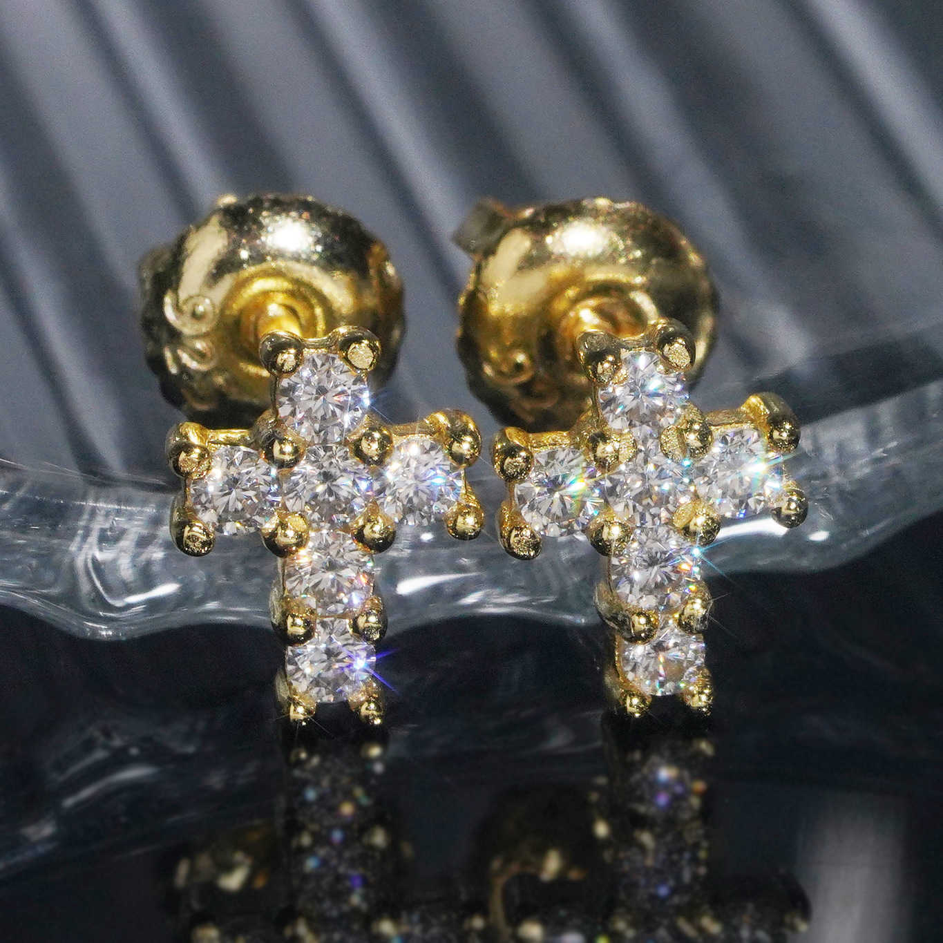 2021 new s sier hip-hop jewelry DF Mozambique earrings unisex