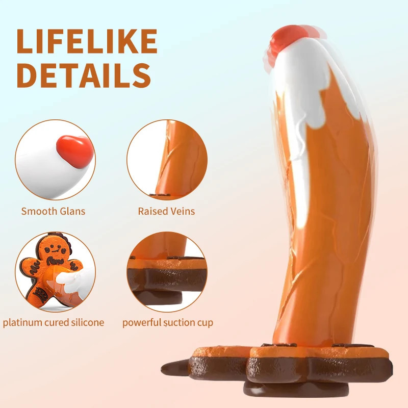 Monster Dildo Silicone Fantasy Colourful Cute Dildo Gingerbread Man Strong Suction Cup Dragon Dildo Anal Plug Sex Toys For Women 241205