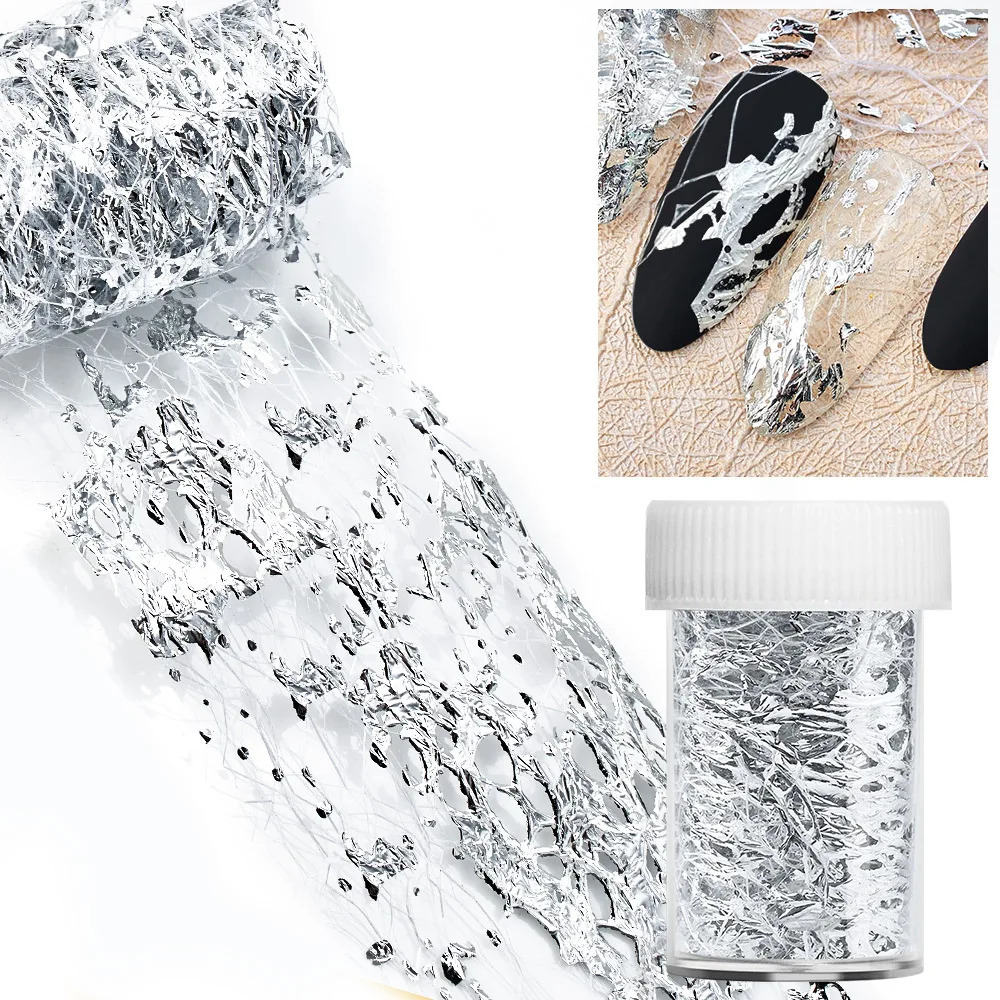 Network cable nail stickers gold and silver 3D mesh nail transfer foil sticker strips for nail 3D nail art decoration n 241205