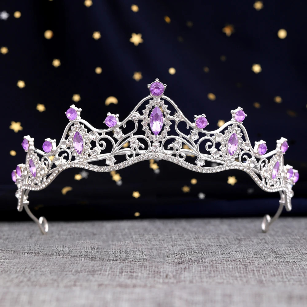Stylish Bridal Crown Princess Tiara Crystal Baroque Pageant Crowns King Headdress Wedding Hair Accessories 241122