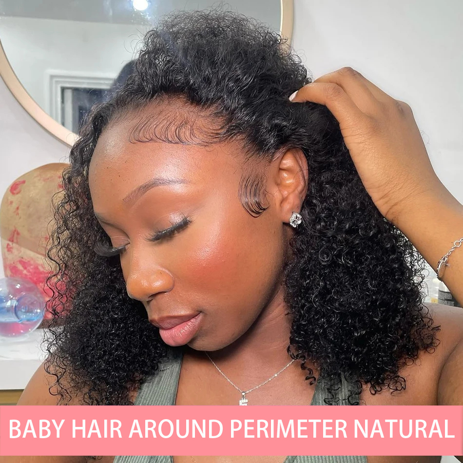 Short Bob Human 200 Density Lace Front Wigs Hair 13X4 Water Wave Closure 4X4 Deep Curly Wig Women 10 12 14 16 Inch