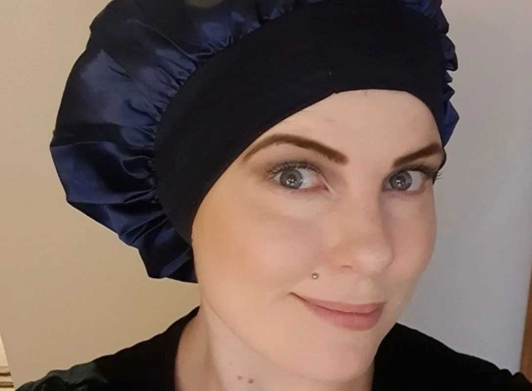 Women Adjustable Solid Color Satin Hat Long Hair Care C Night Sleep C Silk Shower C Hair Styling ToolsXJ241205