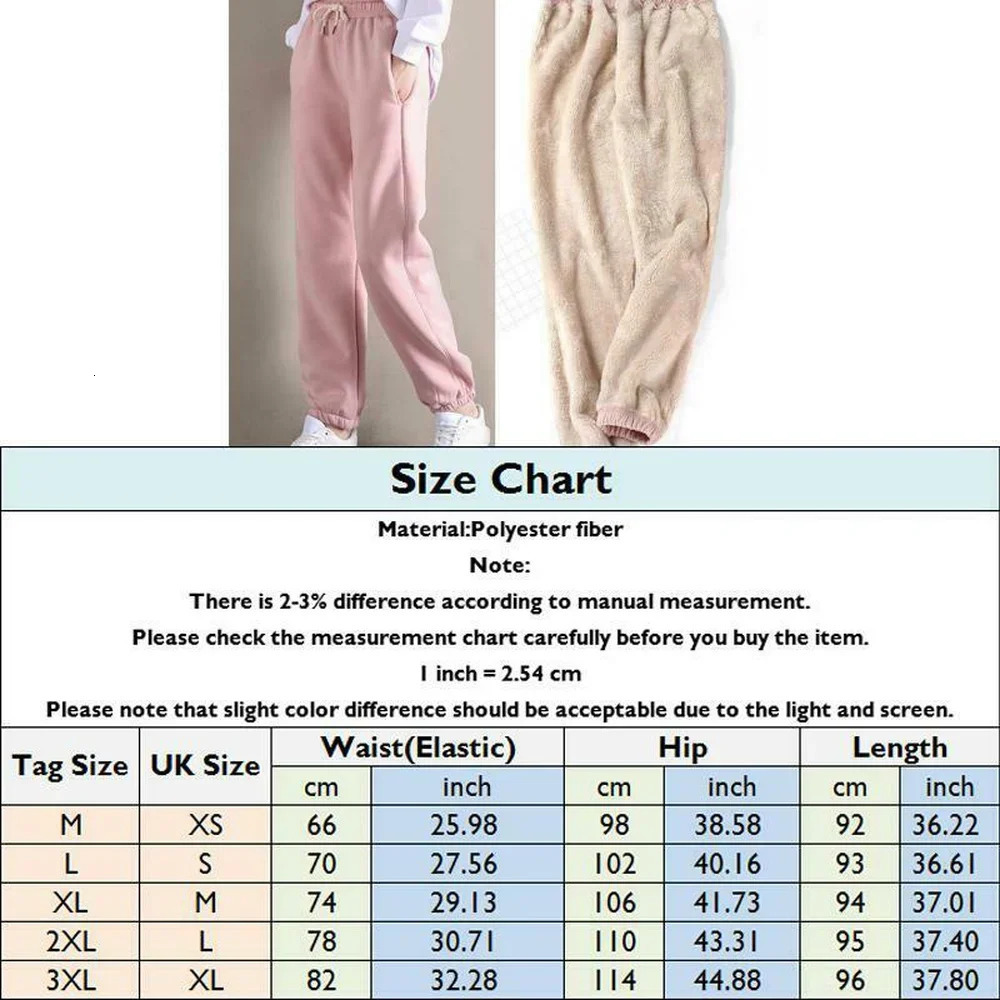 Winter Warm Womens Trouser Wool Lined Elastic Legs Elastic Foot Mouth Womens Casual Plus Velvet Warm Pants 241202