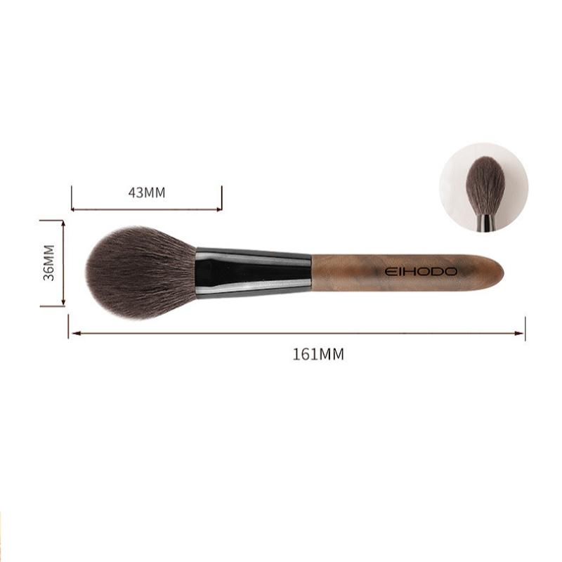 Pro Cheek Blush Brush Round Goat Hair Powder Makeup Brush with Walnut Wood Handle z2505274MCK