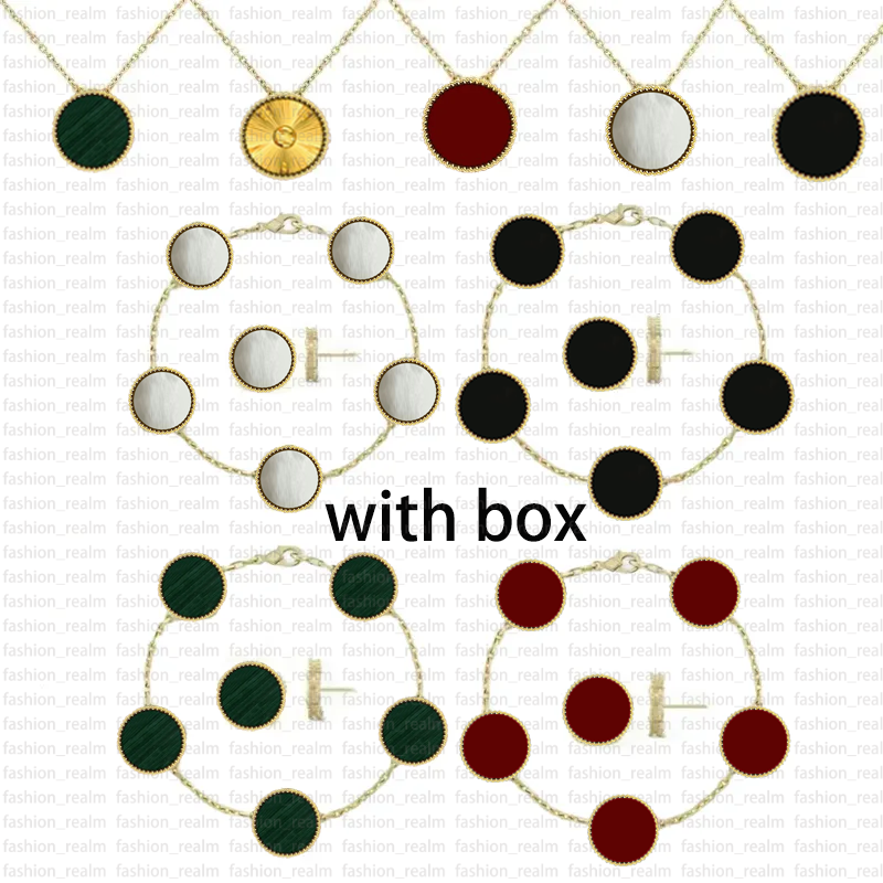 Four leaf clover bracelet designer jewelry pendant necklace stud earring Charm flower pearl stainless steel gold silver plate link chain jewlery for women With Box