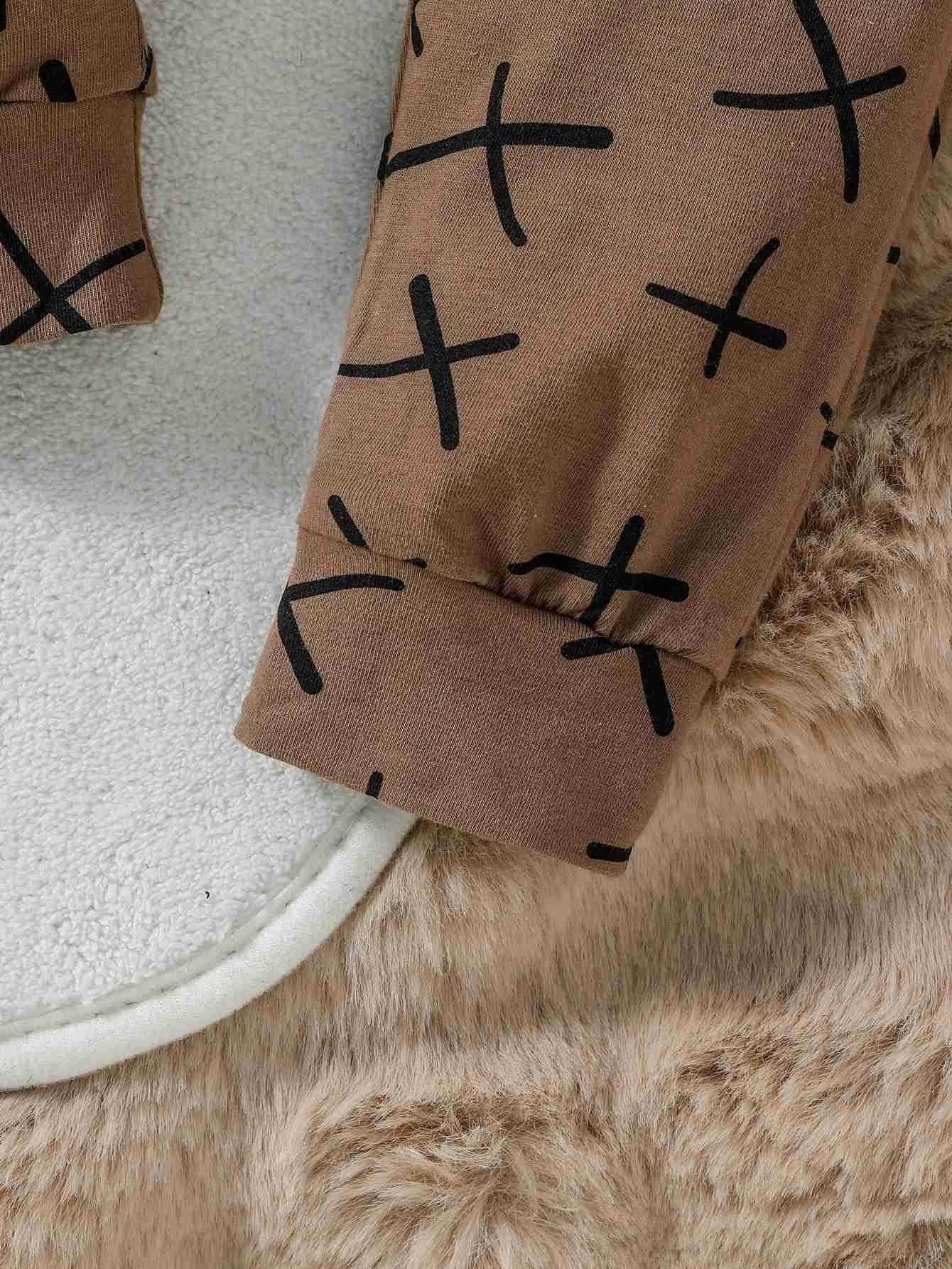 2024 Autumn Baby Boy Cotton Soft 0-18M Fox Print Long Sleeve Top Romper +Trousers 2 Pcs Cute Casual SetXJ241205