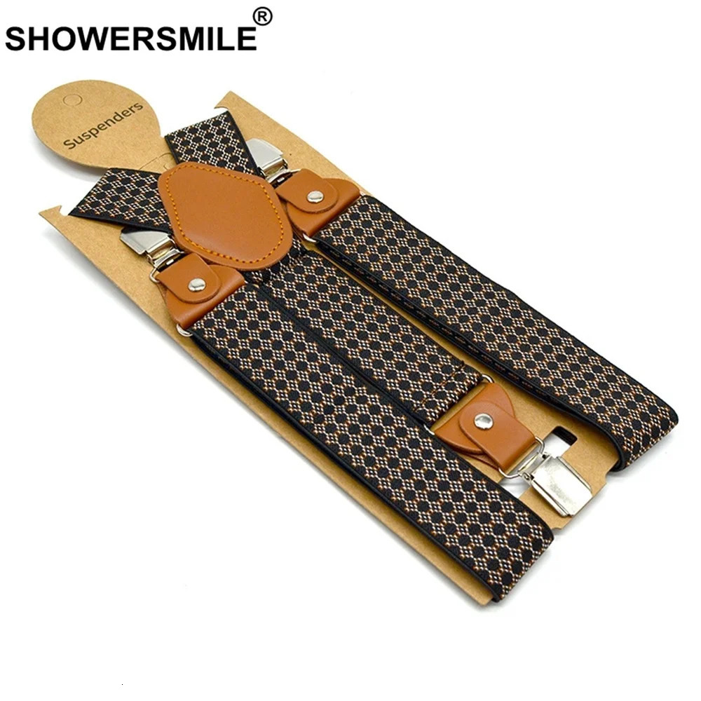 Vintage Suspenders Pants Men Polka Dot Male Trouser Belt Y Back Braces 3 Clips Straps Adult 120cm35cm 241122
