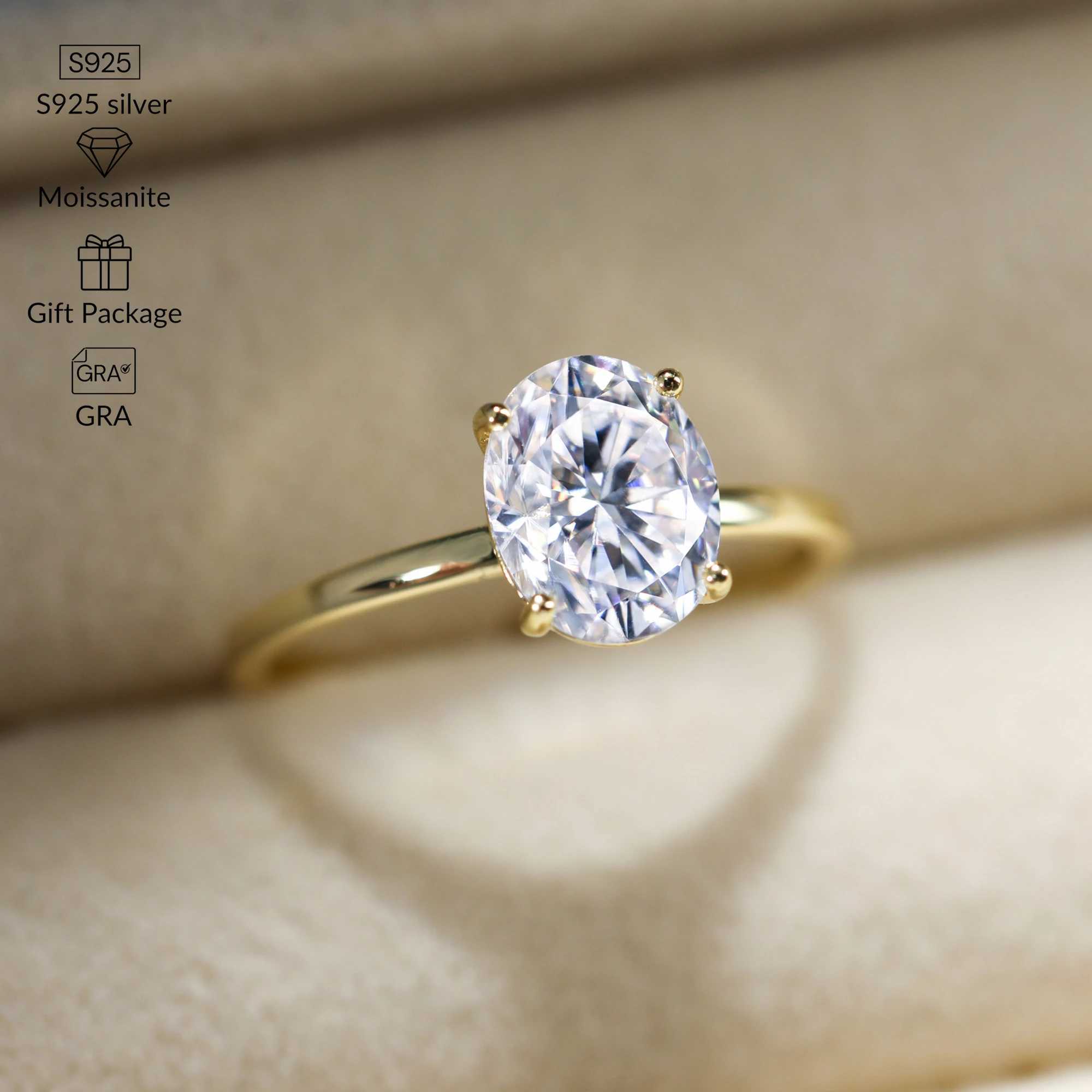 1ct-3ct genuine Moissanite ring engagement womens wedding diamond ring 925 sterling silver high-quality luxury jewelry GRA W241205