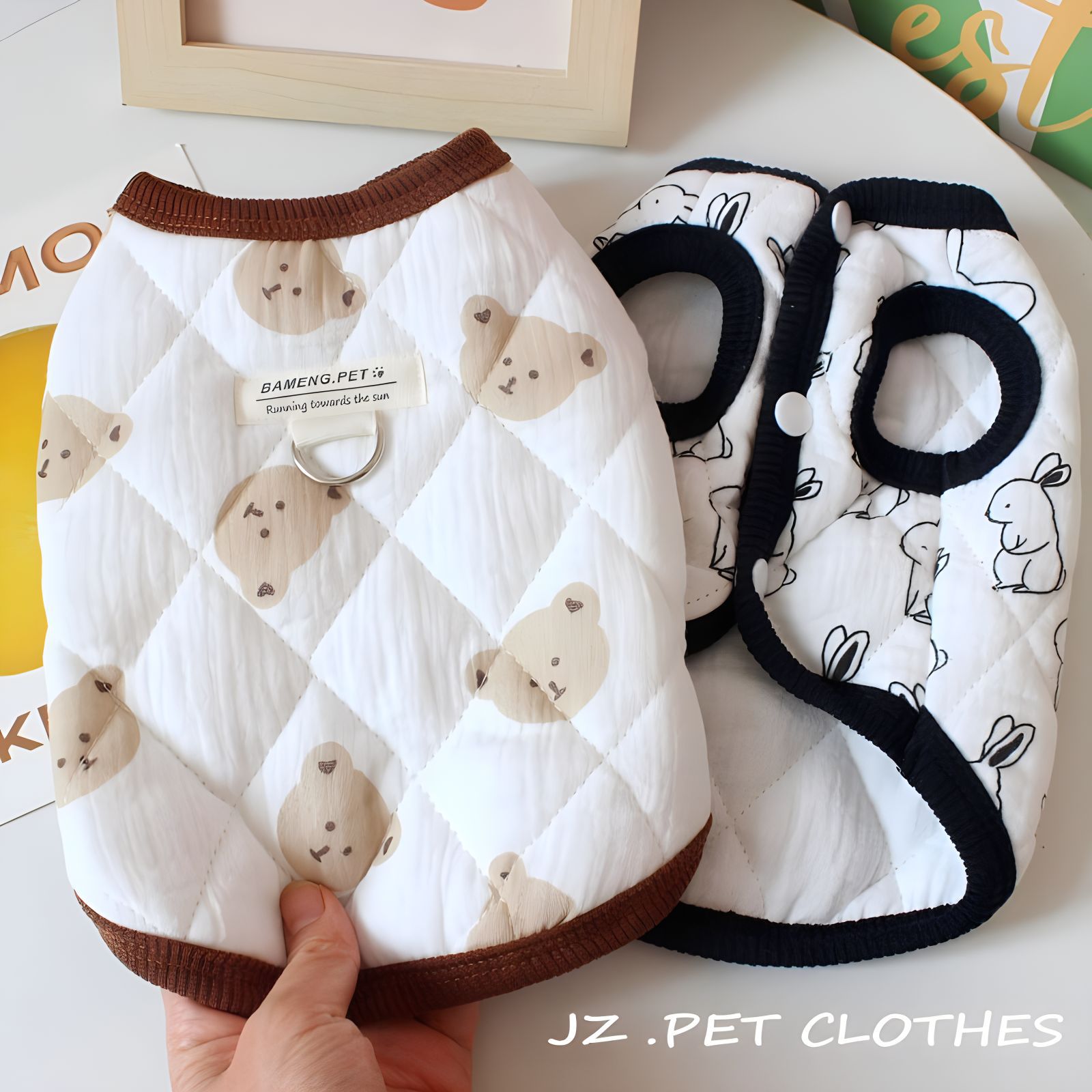 Update Plush Cotton Yarn Pet Vest - Cute Teddy Bear Dog Clothes For Autumn & Winter