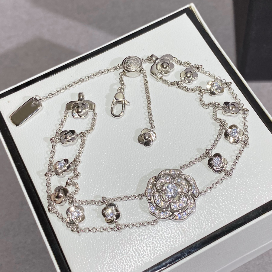 Designer bracelet earrings Camellia 925 silver for woman Womens Designer brand European size classic style diamond 004