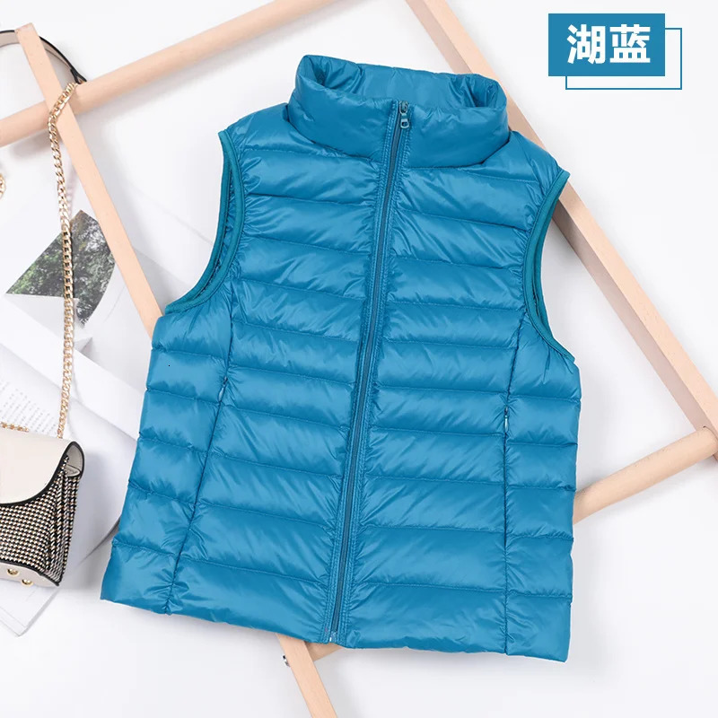 White Duck Down Jacket Women Vest Autumn Winter Sleeveless Waistcoat Warm Lightweight Puffer Jacket Female Tops Outwear 8XL 241205