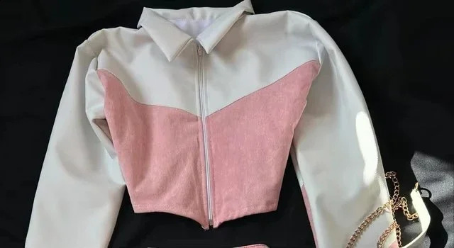 Womens Camouflage Skirt Jacket Two Piece Gothic Leather Splicing Clothing Set Denim Casual 241205