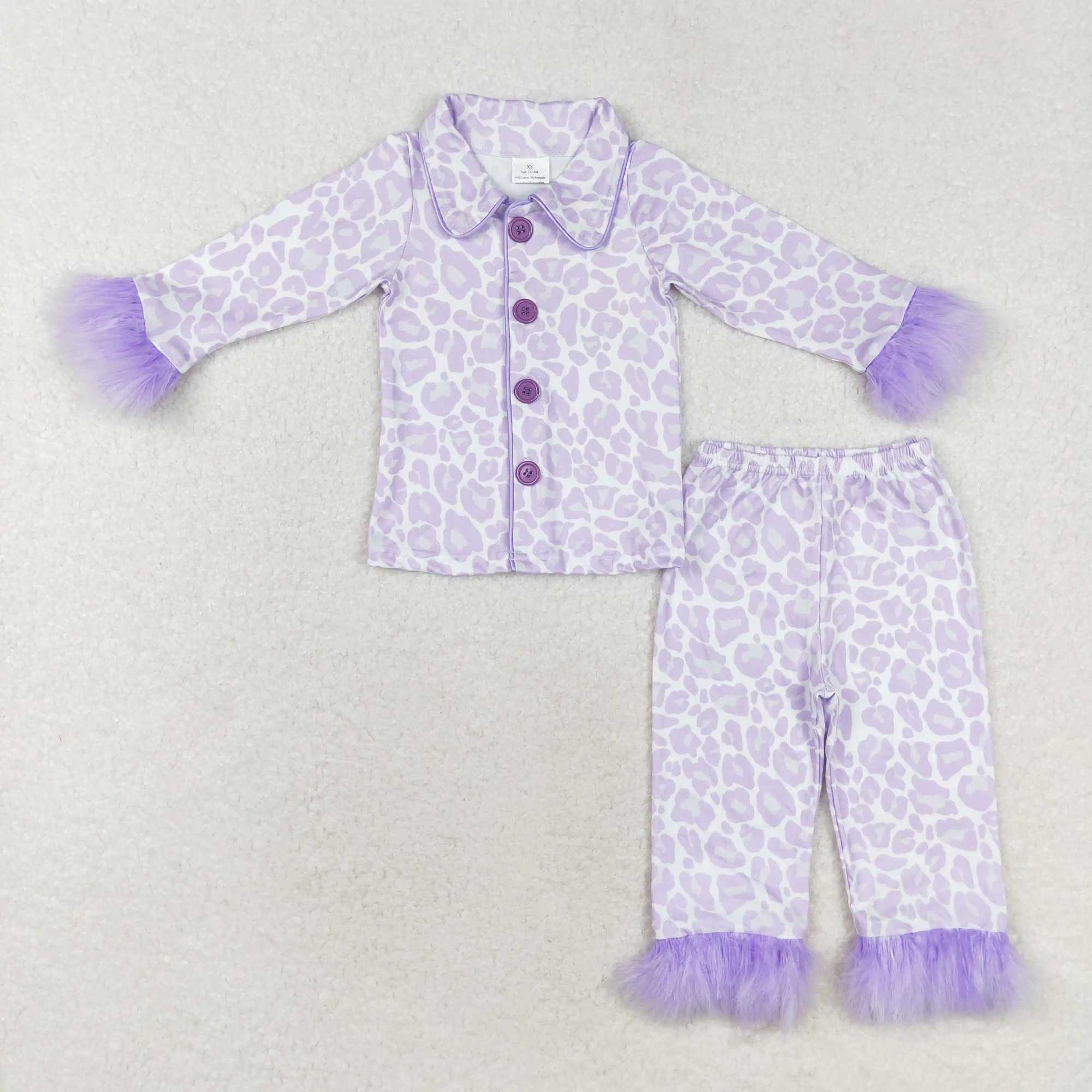 Pajamas Wholesale Hot Sale Toddler Baby Girl Christmas Santa Pajamas Clothing Kids Long Sleeves Tops Fur Sets Children Sleepwear Outfits H241205