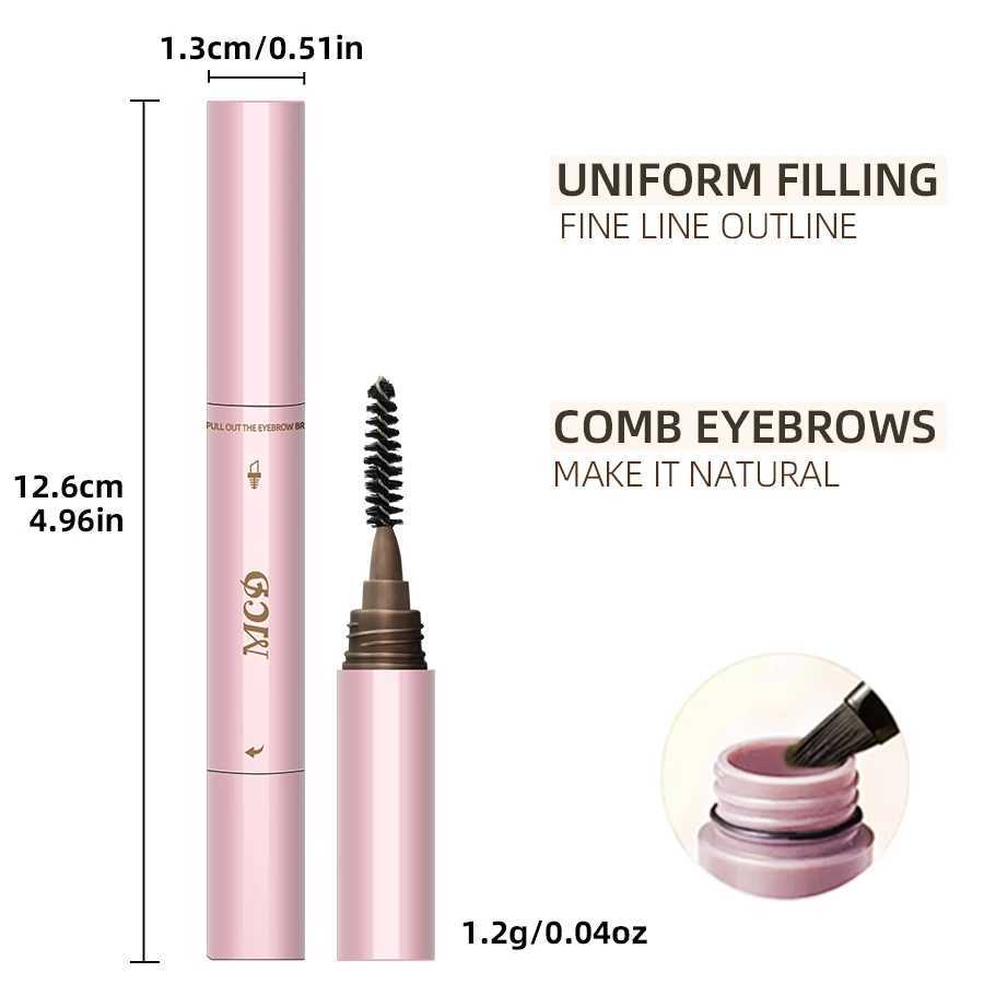 2-inch professional waterproof eyebrow pencil set durable Korean makeup kit with brush - including black dark brown gray W241205