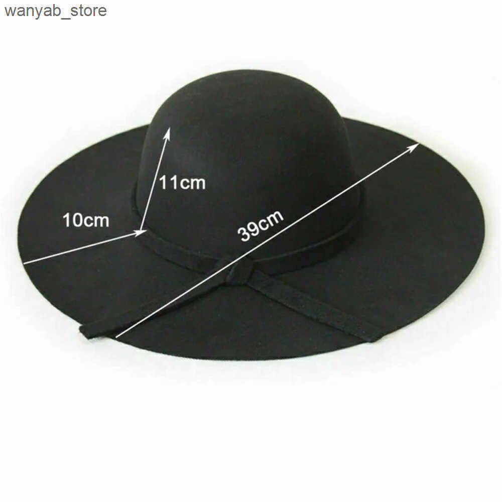 Cloches New Autumn Winter Womens Bowling Hat Elegant Soft Retro Felt Fedoras Fashion Solid Womens Soft Hat Wide Dome Hat L240910