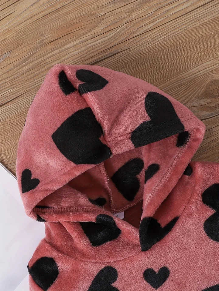 Baby sets Toddler lively girl baby furry hooded trousers baby girl clothing Autumn and winter 2 sets of clothingXJ241205