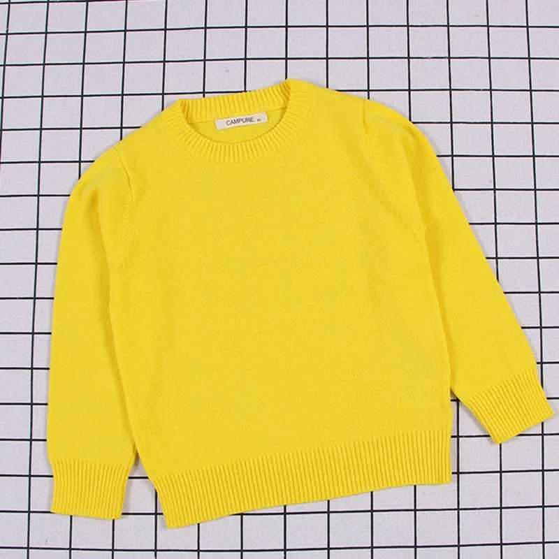 New Spring Childrens Pullup Top Baby Boys and Girls Solid Color Sweater Autumn Childrens Sweater Knitted Bottom Boys Sweater W241205
