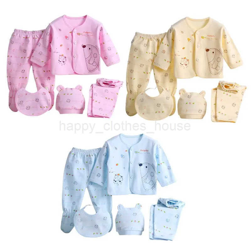 ChildrenS Clothing Baby Wool Hedgehog Newborn Set Pure Cotton Five 0-3M Baby Clothes Spring Autumn Pure Cotton Underwear SetXJ241205